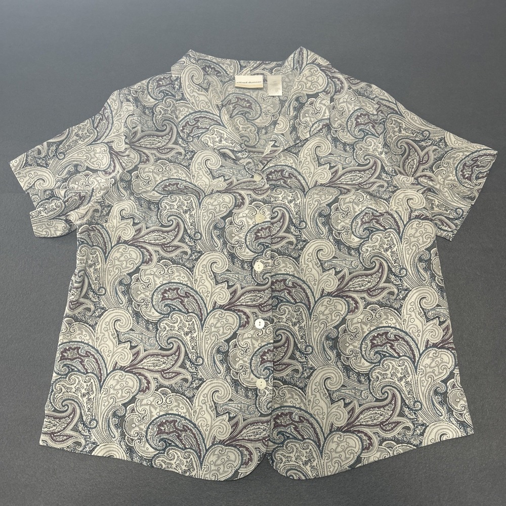 Alfred Dunner Blouse Size 16 – Paisley‎ Button Down Top Women's Spring Colors